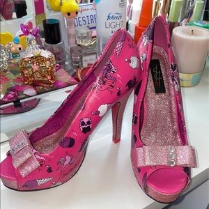 iron fist cupcake glitter heels, size 6